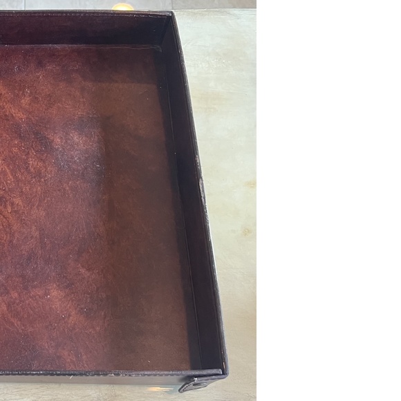 Saddle Leather Square Tray - Picture 2 of 6